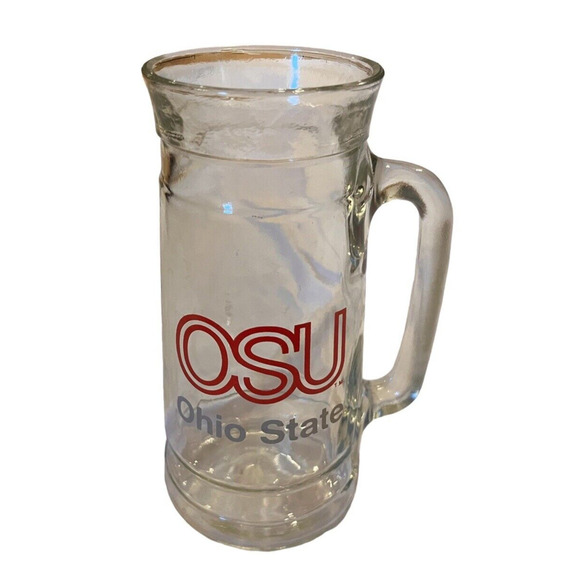 Ohio State University OSU Glass Beer Mug Vintage 18+ oz Cool Shape! - Picture 1 of 4